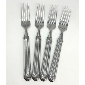 JC PENNEY COLONNADE Stainless Glossy Dinner Place Forks 8.25" Set Of 4